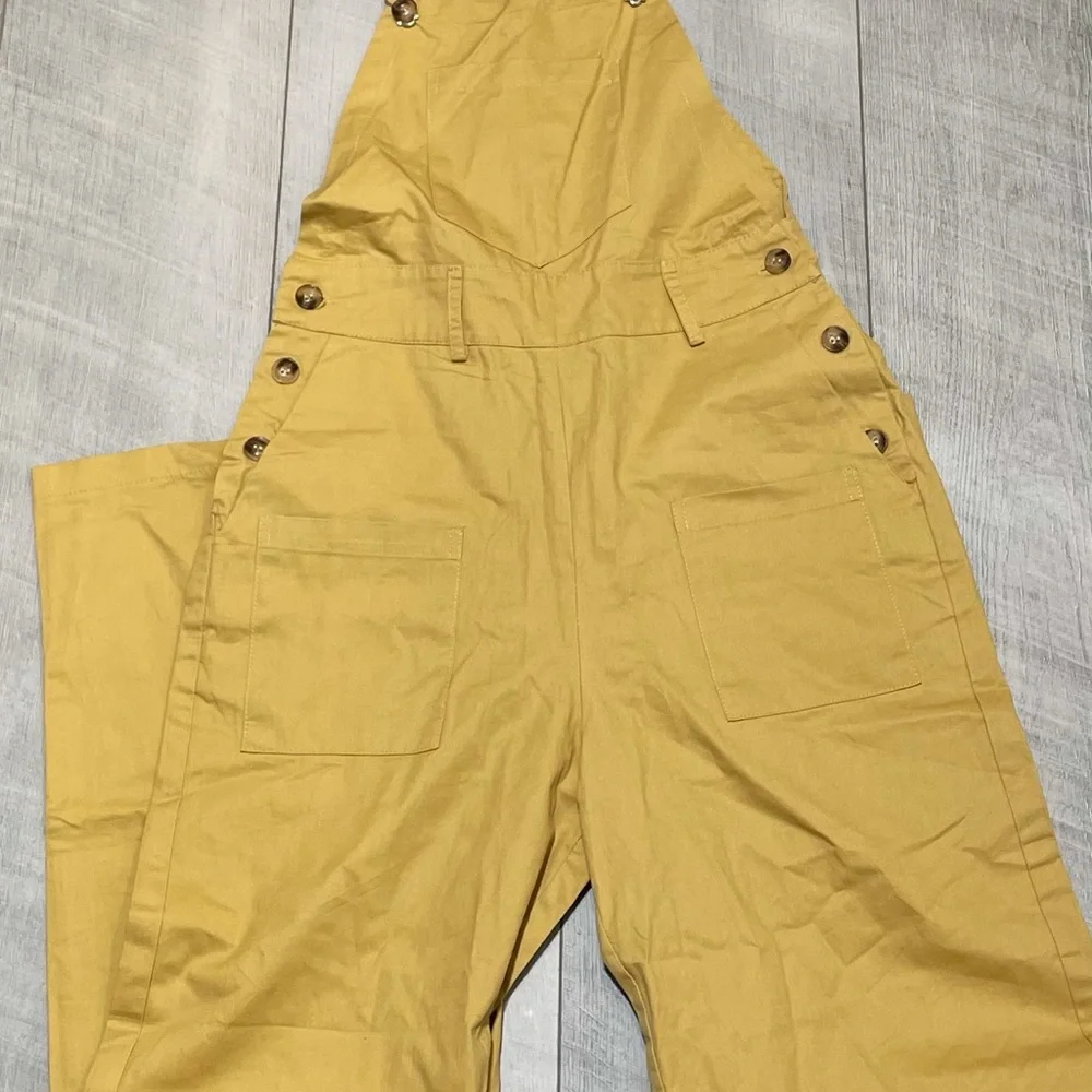 Nasty Gal Mustard Yellow Wide-Leg Overalls - Picture 4 of 11